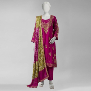 Embroidered 3PC with Chunri Dupatta